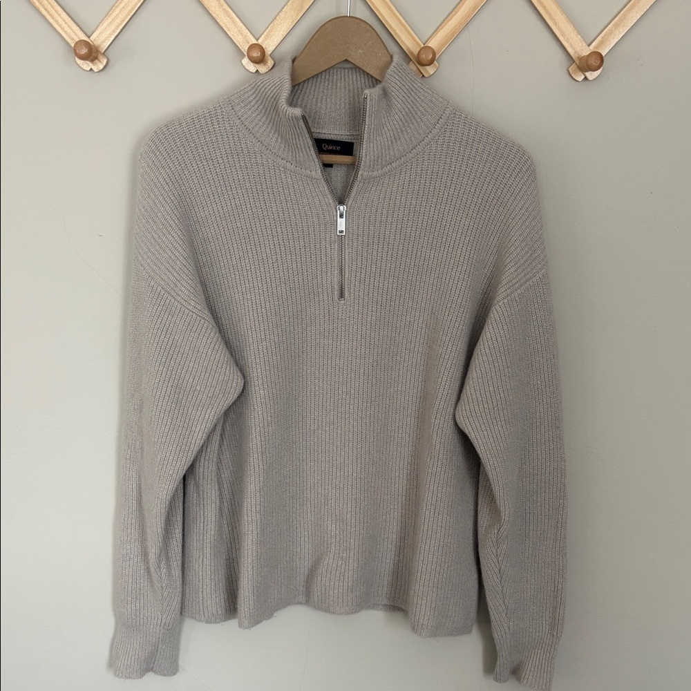 Mongolian cashmere quarter zip sweater - Picture 2 of 8